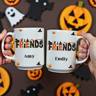 Cute Halloween Friends Graphical Custom Name Coffee Mug