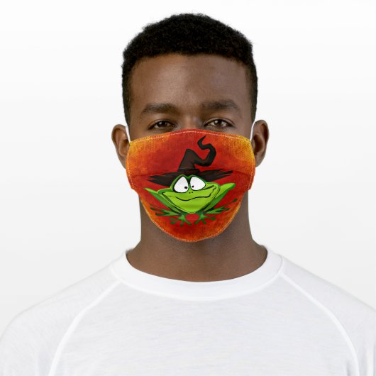 Cute Halloween Frog Adult Cloth Face Mask (Worn)