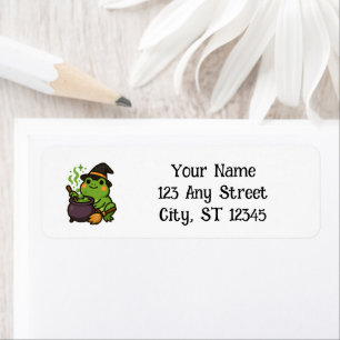 Cute Halloween Frog Label
