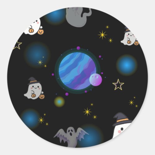 Cute Halloween Galaxy and Ghost Spooky Stickers