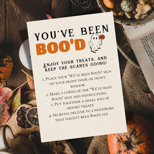 Cute Halloween Games Boo Neighbor Game Card (Bring the Halloween spirit to the neighborhood with this "We've been Boo'd" game sign.)