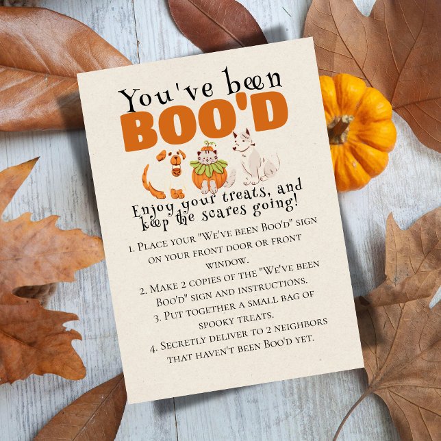 Cute Halloween Games Boo Neighbor Game Card (Bring the Halloween spirit to the neighborhood with this "We've been Boo'd" game sign.)