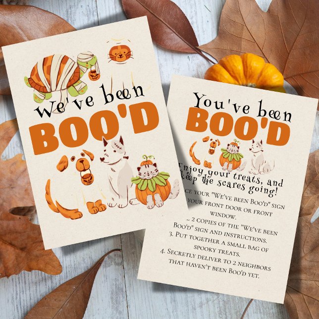 Cute Halloween Games Boo Neighbor Game Card (Bring the Halloween spirit to the neighborhood with this "We've been Boo'd" game sign)