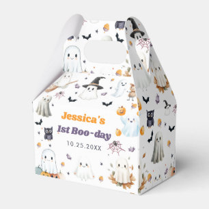 Cute Halloween Ghost 1st Birthday Party Favor Boxes
