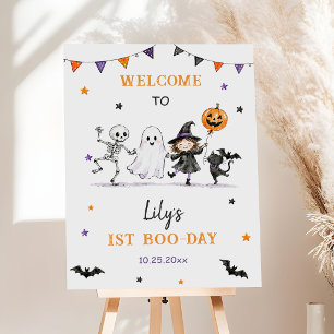 Cute Halloween Ghost 1st Birthday Party Welcome Foam Board