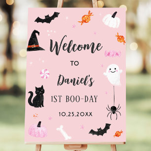 Cute Halloween Ghost 1st Birthday Party Welcome Foam Board