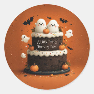 Cute Halloween Ghost A Little Boo  Classic Round Sticker
