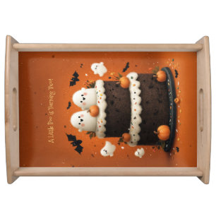 Cute Halloween Ghost A Little Boo  Serving Tray