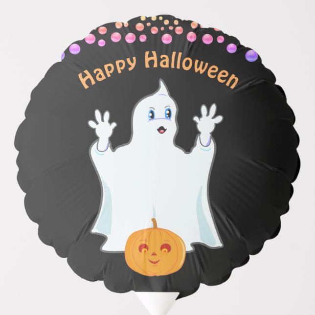 Cute Halloween Ghost and Pumpkin Balloon (Front)