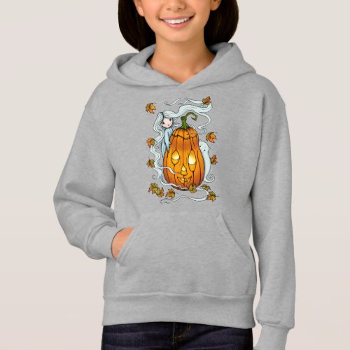 Cute Halloween Ghost and Pumpkin with Cat Hoodie