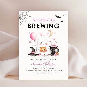 Cute Halloween Ghost Baby Shower Invitation