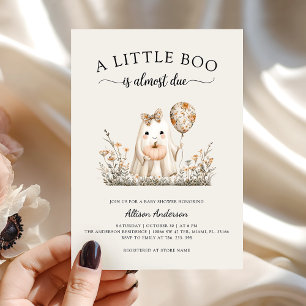 Cute Halloween Ghost Baby Shower Invitation