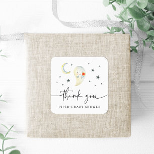 Cute Halloween Ghost Baby Shower Thank You Square Sticker