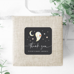 Cute Halloween Ghost Baby Shower Thank You Square Sticker