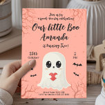 Cute Halloween Ghost Birthday Card<br><div class="desc">Adorable Halloween-themed birthday card featuring a kawaii ghost holding a red heart, surrounded by flying bats and pastel spooky details. Perfect for kids’ October parties, fall birthdays, and not-so-scary Halloween celebrations. This cute pastel ghost design is sweet, festive, and ideal for adding a touch of fun to any spooky season...</div>