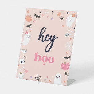 Cute Halloween Ghost Birthday Party Decorations Pedestal Sign