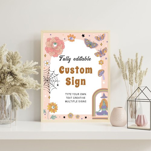 Cute Halloween Ghost Birthday Party Table Sign