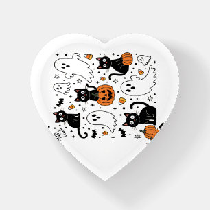 Cute Halloween Ghost Boo Cat Paperweight