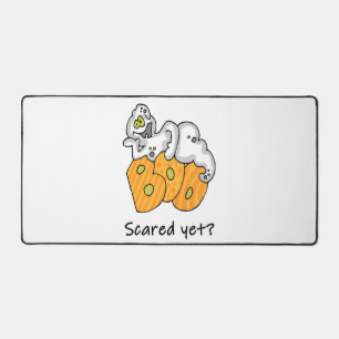 Cute Halloween Ghost Boo Scared Yet Funny Joke Desk Mat