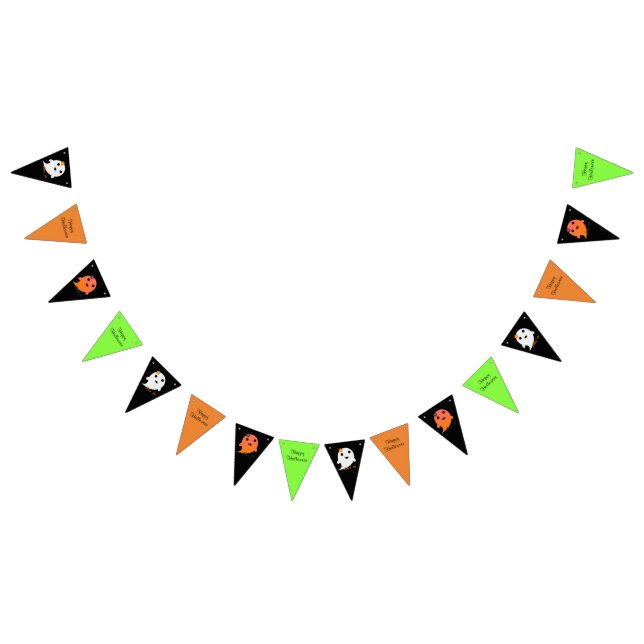 Cute Halloween Ghost Bunting Flags (All)
