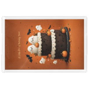 Cute Halloween Ghost Cake A Little Boo Acrylic Tray