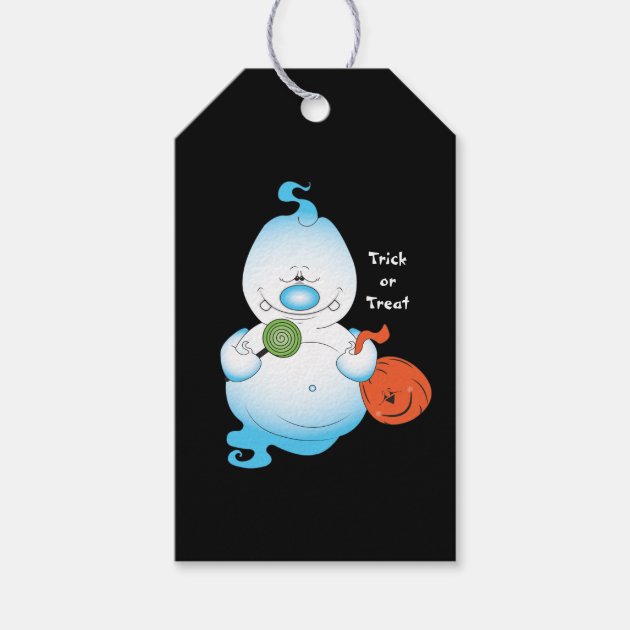 Cute Halloween Ghost Cartoon Gift Tags