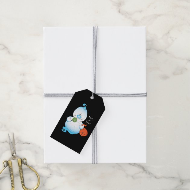 Cute Halloween Ghost Cartoon Gift Tags