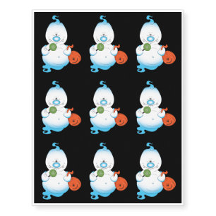 Cute Halloween Ghost Cartoon Temporary Tattoos