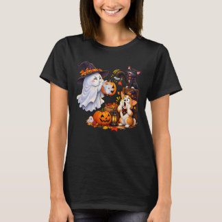 Cute Halloween Ghost Cat Pumpkin Lantern Surprise! T-Shirt