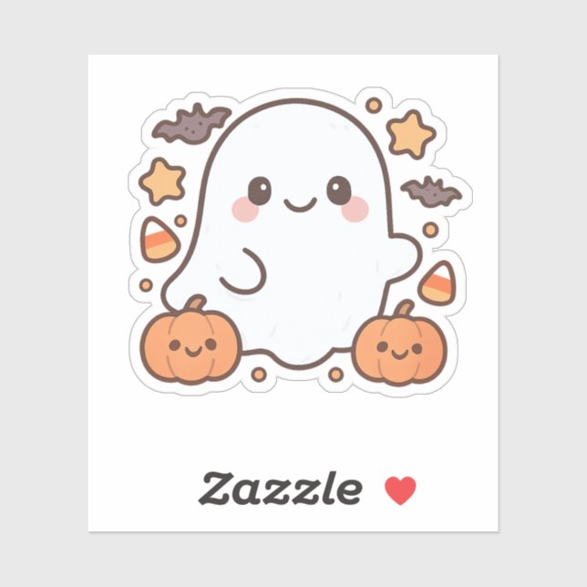 Cute Halloween Ghost Clipart,Fun and Cute Spooky  Sticker (Sheet)