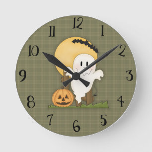 Cute Halloween Ghost Clock