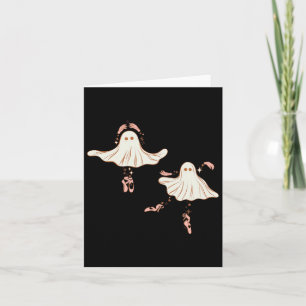Cute Halloween Ghost Dancing Ballerina  Card