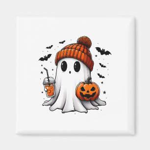 Cute Halloween Ghost Drink Pumpkin 1 Magnet
