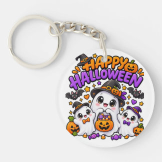 Cute Halloween Ghost Family Keychain