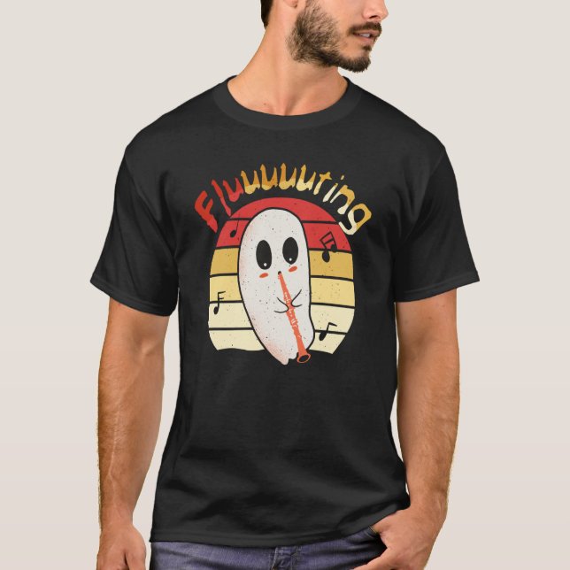 Cute & Halloween Ghost Flute & Fluting  4 T-Shirt (Front)