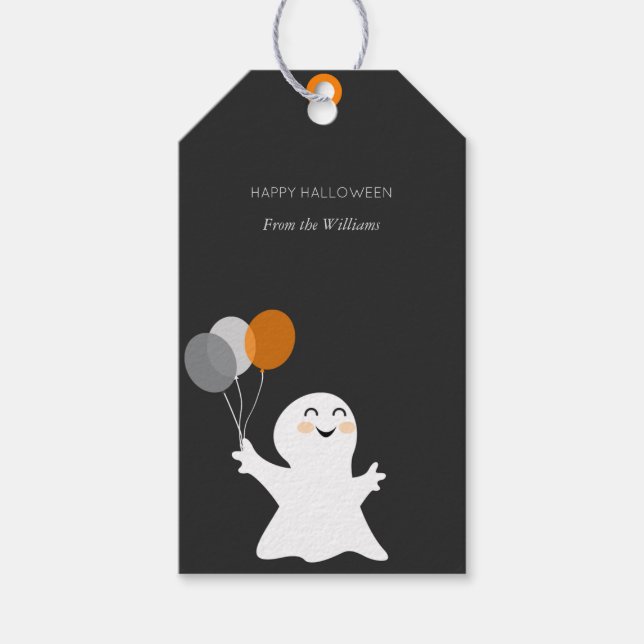 Cute Halloween Ghost Gift Tags (Front)