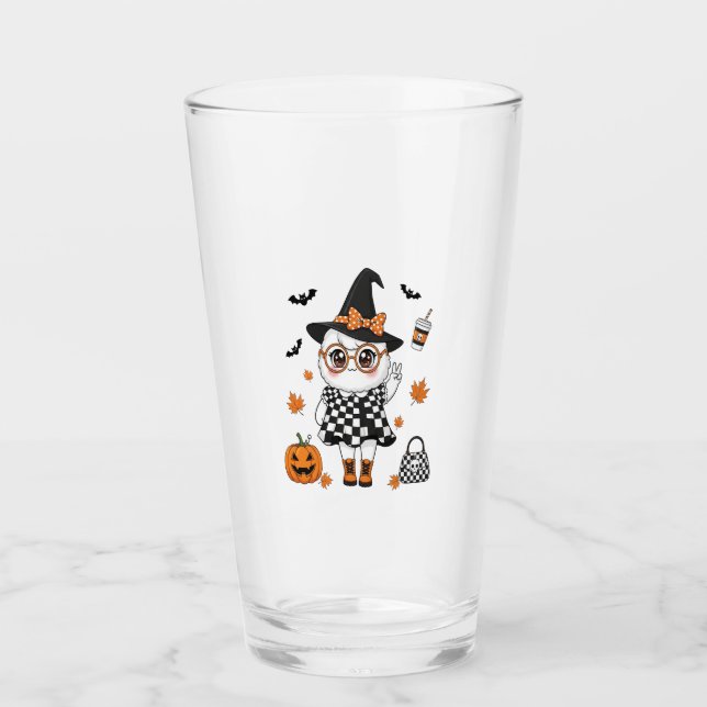 Cute Halloween Ghost Glass (Front)