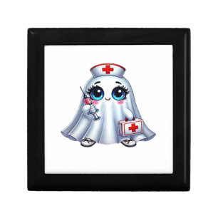 Cute Halloween ghost in a nurse's uniform Classic  Gift Box