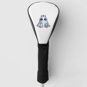 Cute Halloween ghost in a nurse's uniform Classic Golf Head Cover