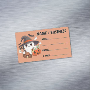 Cute Halloween Ghost Kawaii Style Business Card Magnet