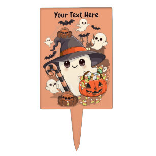 Cute Halloween Ghost Kawaii Style Cake Topper
