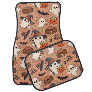 Cute Halloween Ghost Kawaii Style Car Floor Mat