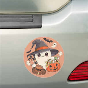 Cute Halloween Ghost Kawaii Style Car Magnet