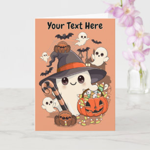 Cute Halloween Ghost Kawaii Style Card