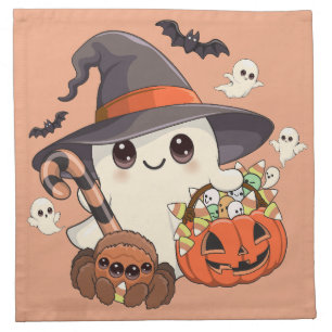 Cute Halloween Ghost Kawaii Style Cloth Napkin