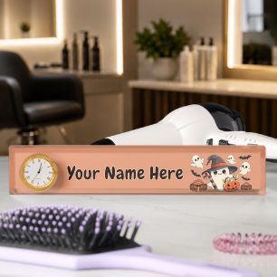 Cute Halloween Ghost Kawaii Style Desk Name Plate