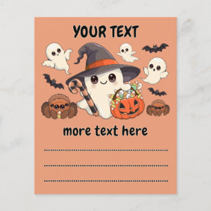 Cute Halloween Ghost Kawaii Style Flyer