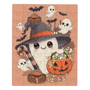 Cute Halloween Ghost Kawaii Style Jigsaw Puzzle