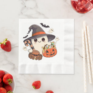Cute Halloween Ghost Kawaii Style Napkins