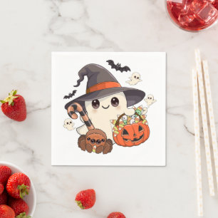 Cute Halloween Ghost Kawaii Style Napkins